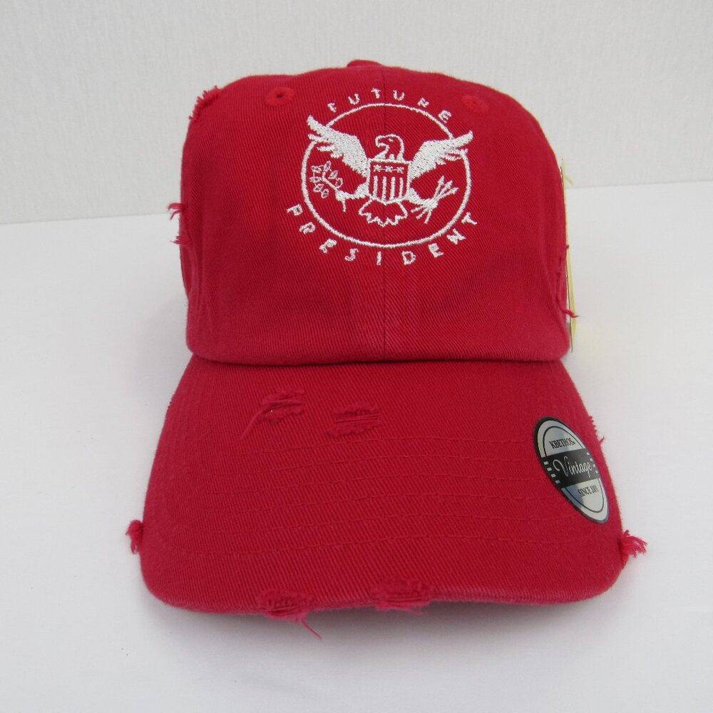KB Ethos Vintage Future President Embroidered Red Cap Youth Adjustable